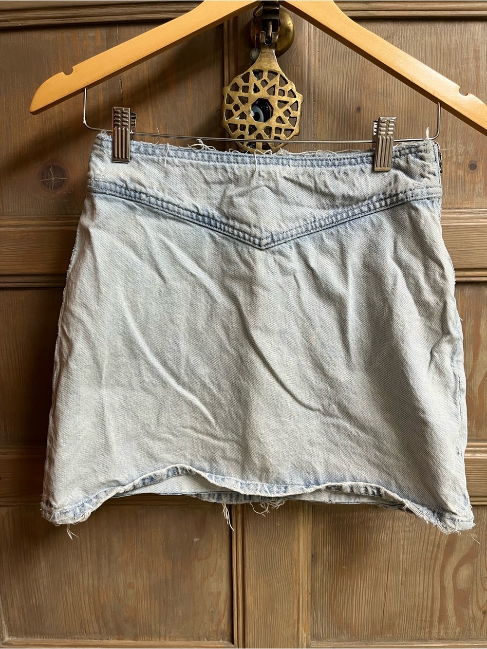 Zara Light Wash Denim Mini Skirt - Light Blue